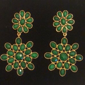 Green and Gold Earrings